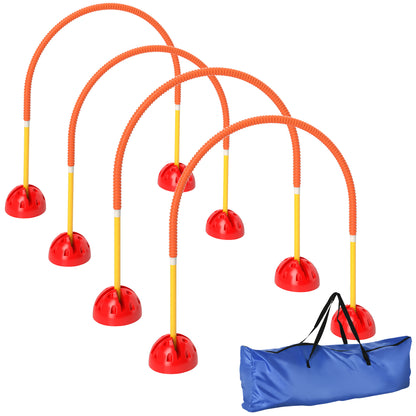 4 Piece Dog Agility Training Equipment with Carry Bag, Orange