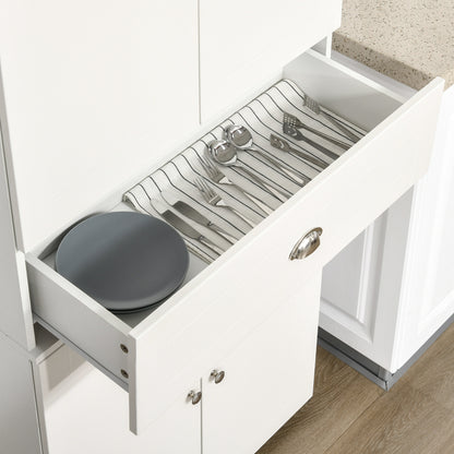 Tall Kitchen Storage Cabinet Cupboard w/ Drawer for Dining Room White