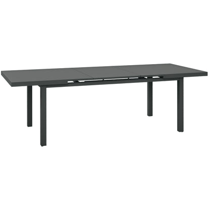 Extending Garden Table Outdoor for 6-8 People, Aluminium Frame