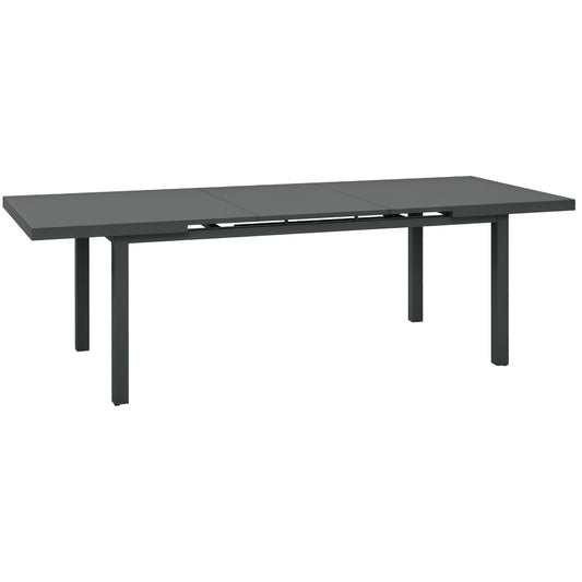 Extending Garden Table Outdoor for 6-8 People, Aluminium Frame