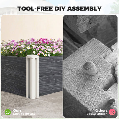 Vinyl Raised Garden Bed Kit, 3 x 3 x 1ft Modular Garden Box