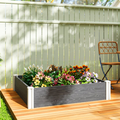 Vinyl Raised Garden Bed Kit, 3 x 3 x 1ft Modular Garden Box