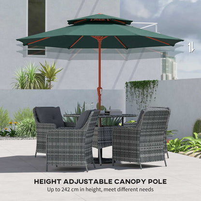 2.7 m Garden Parasol with Double Top, Green