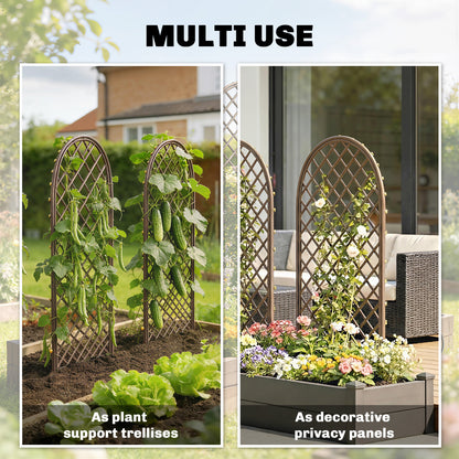 Garden Arch, Wicker Trellis Support Frame with Dome Top, Natural
