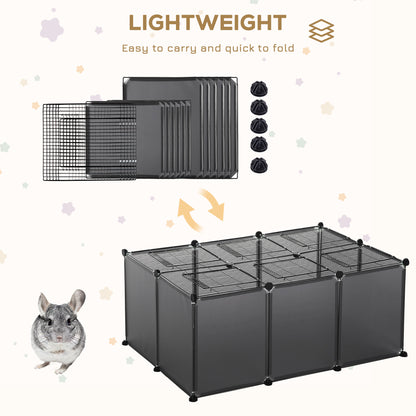DIY Pet Playpen 22 Panels Small Animal Cage for Guinea Pigs Grey