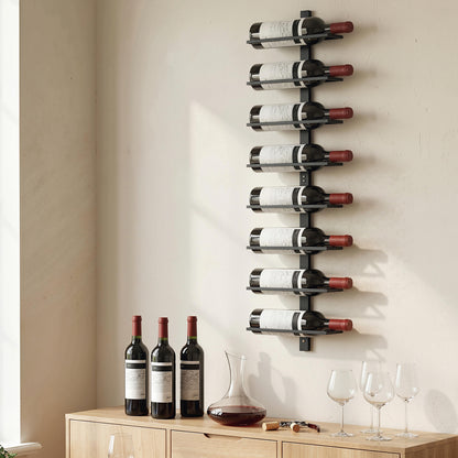 Wall Mount Wine Rack for 8 Wine Bottles, Black