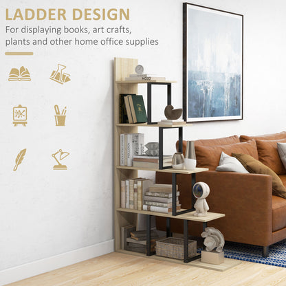 5-Tier Ladder Shelf Display Plant Stand Home Office Ladder Oak