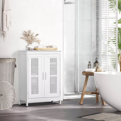 Modern Bathroom Cabinet, Freestanding Floor Cabinet with Storage, White
