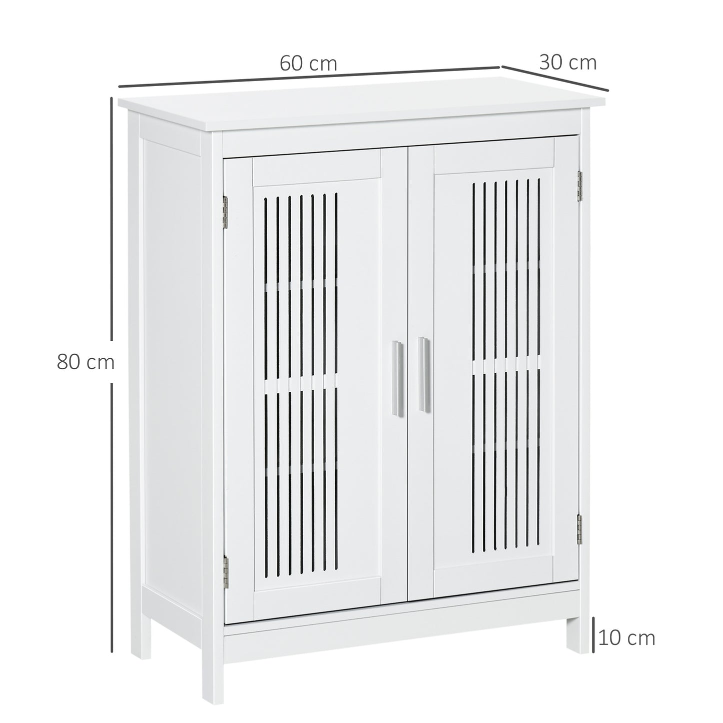 Modern Bathroom Cabinet, Freestanding Floor Cabinet with Storage, White