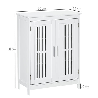 Modern Bathroom Cabinet, Freestanding Floor Cabinet with Storage, White