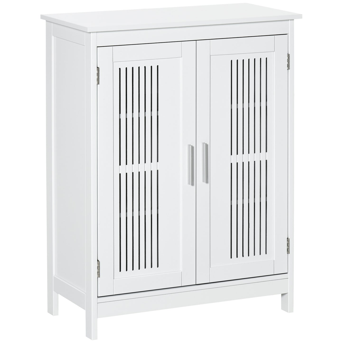 Modern Bathroom Cabinet, Freestanding Floor Cabinet with Storage, White