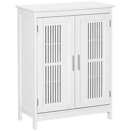 Modern Bathroom Cabinet, Freestanding Floor Cabinet with Storage, White