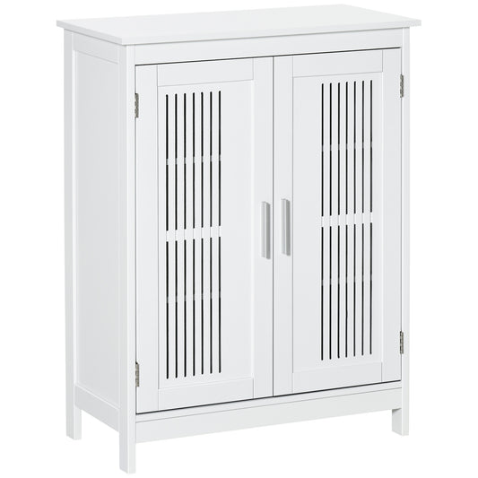 Modern Bathroom Cabinet, Freestanding Floor Cabinet with Storage, White