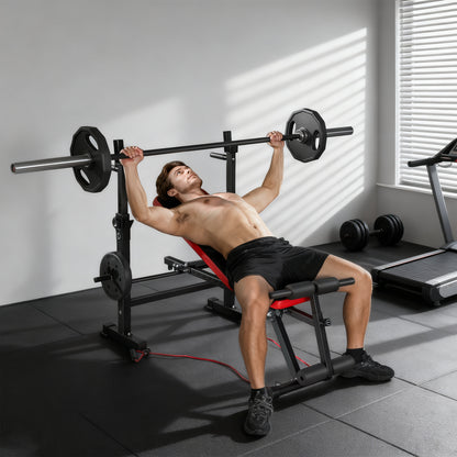 Adjustable Weight Bench with Rack and Dip Stand 420KG Capacity