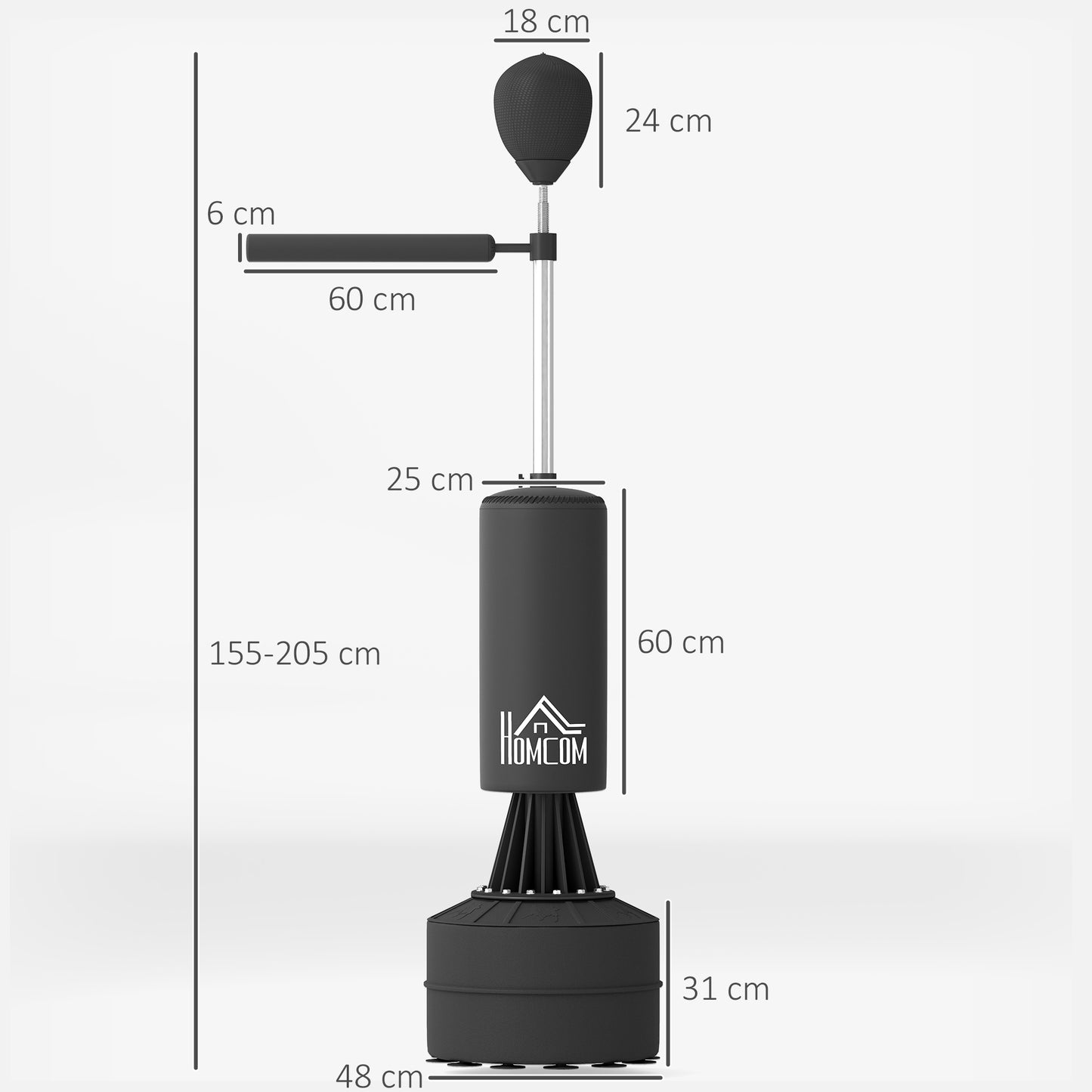 Boxing Punch Bag Stand w/ Rotating Flexible Arm Speed Ball Waterable Base