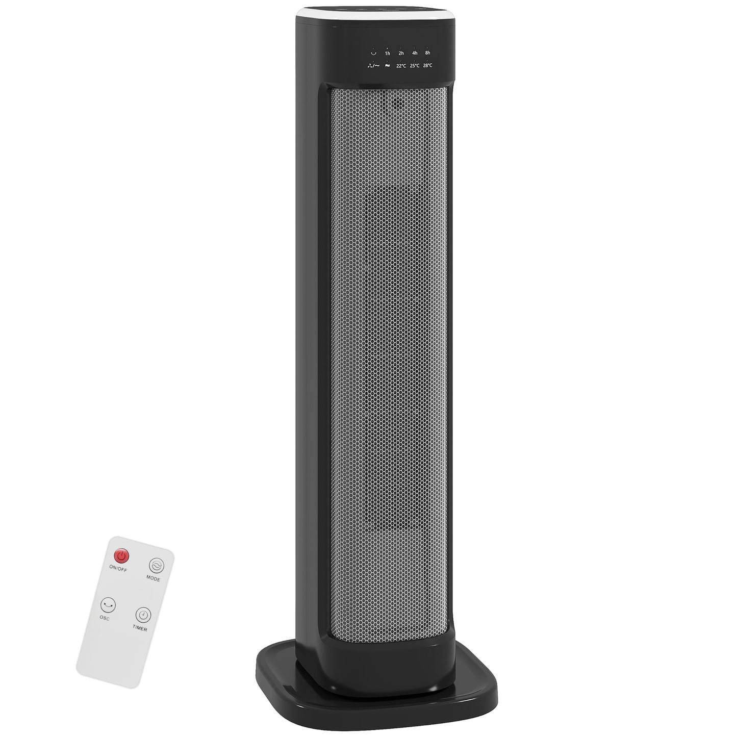 Ceramic Electric Heater, 2000W Space Heater with Timer, Black