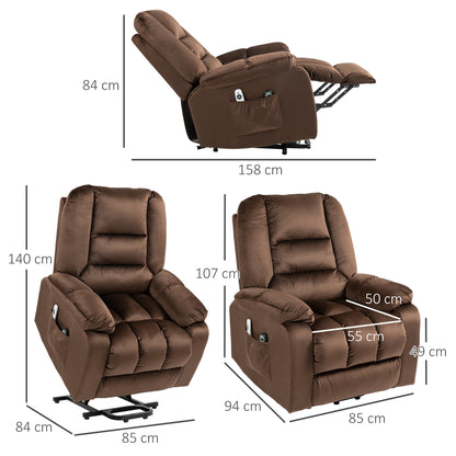Lift Chair with Vibration Massage, Heat, Quick Assembly, Brown