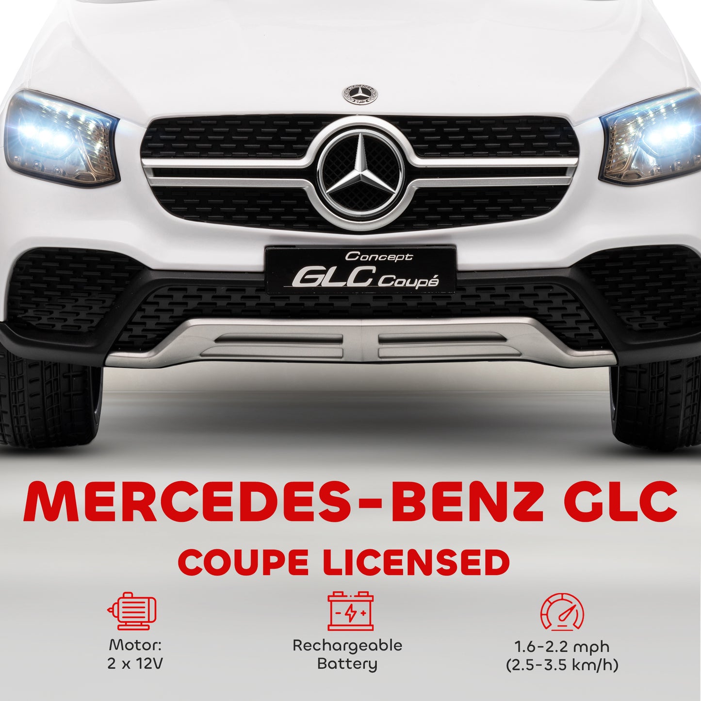 Mercedes-Benz GLC Licensed Kids Ride on Car with Remote, White