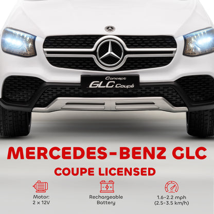 Mercedes-Benz GLC Licensed Kids Ride on Car with Remote, White
