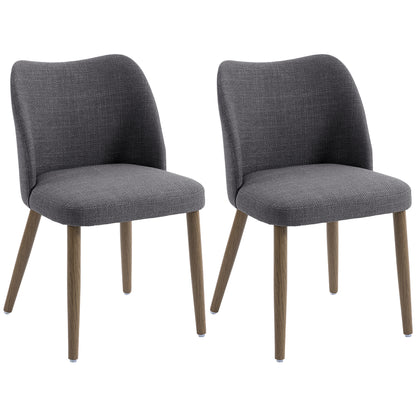 Dining Chairs Set of 2, Kitchen Chairs with Padded Seat, Curved Back