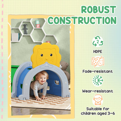 Kids Tunnel, Play Tunnel for Kids 3-6 Years Crawl and Climb, Lion Design Toddler Baby Tunnel, Kids Playground for Indoor Outdoor, Multicoloured