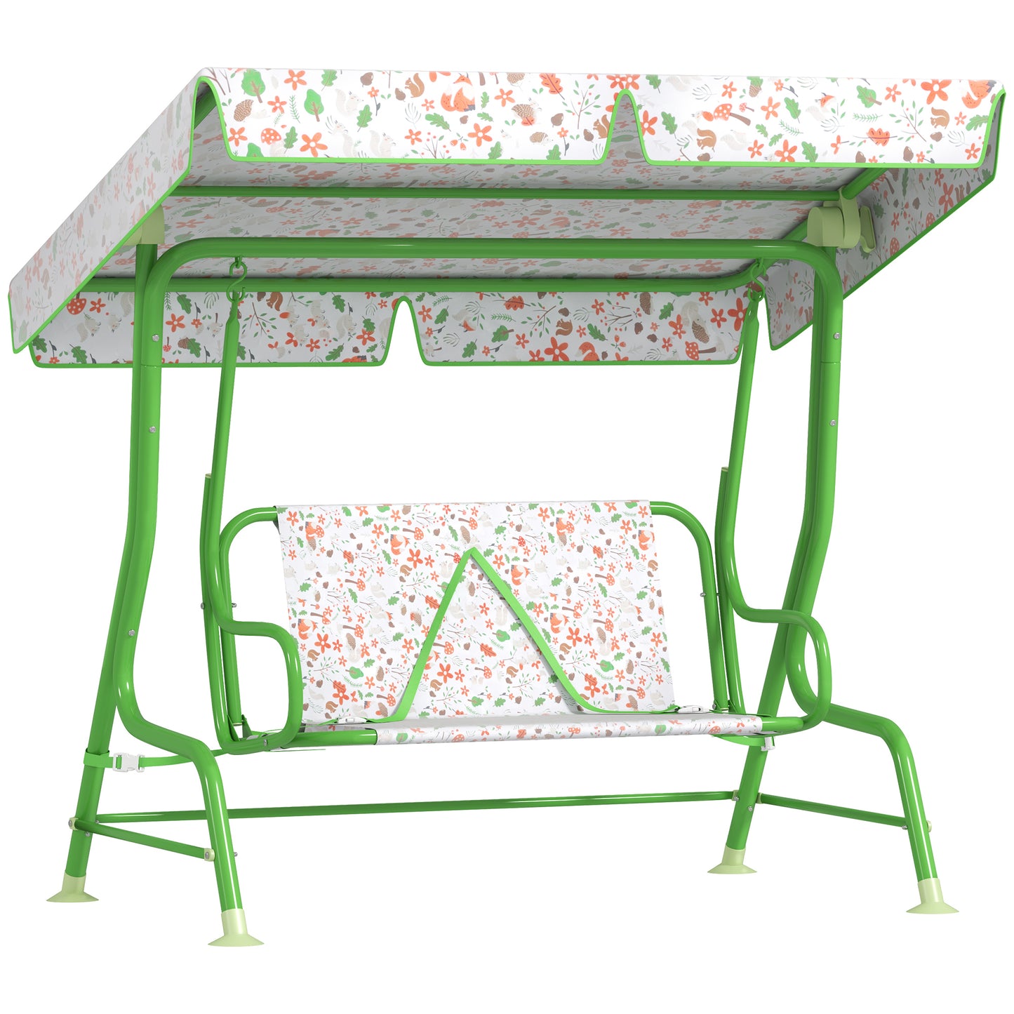 Kids Garden Swing Chair, Swing Seat with Adjustable Canopy, Green