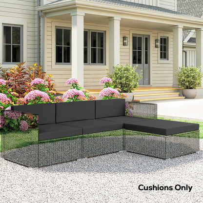 7-Piece Patio Furniture Cushions Water-Repellent 60x60cm, Black
