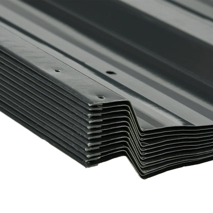 Pack of 12 Metal Roofing Sheets for Greenhouse and Shed, Dark Grey