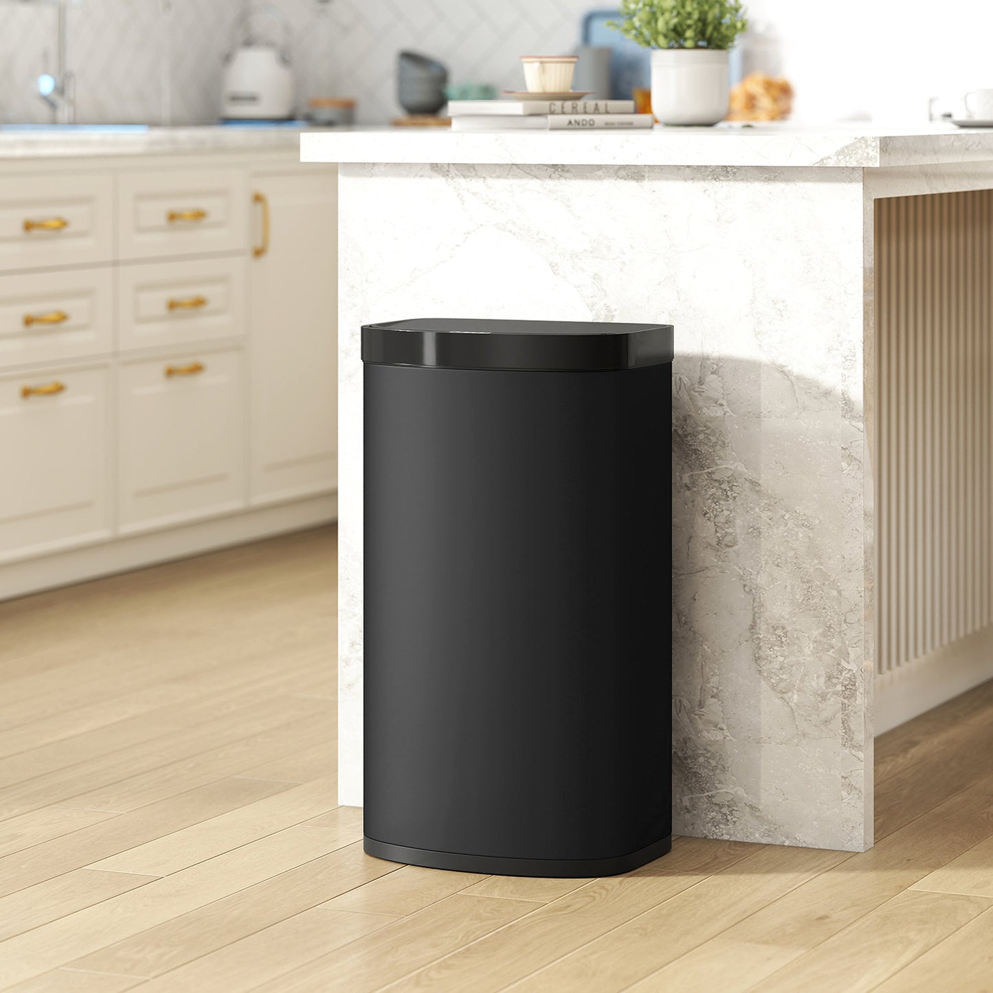 Automatic Kitchen Bin with Soft-Close Lid, 55L Sensor Wastebasket