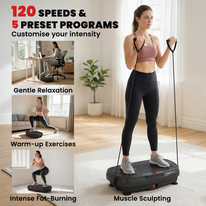 Vibration Plate Exercise Machine with 120 Speed Levels, 5 Programs