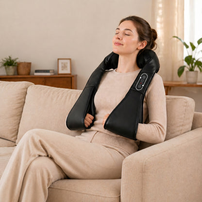 Neck and Shoulder Massager with Heat, Deep Tissue Shiatsu 3D Kneading Massager for Neck, Back, Waist, Hand and Leg, at Home and Car, Gifts for Women and Men