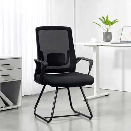 Desk Chair No Wheels, Meeting Chair with Mesh Back for Waiting Room