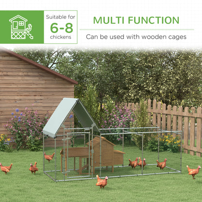 Walk In Chicken Run Large Outdoor Chicken Cage Coop w/ Cover 3 x 1 x 1.7m