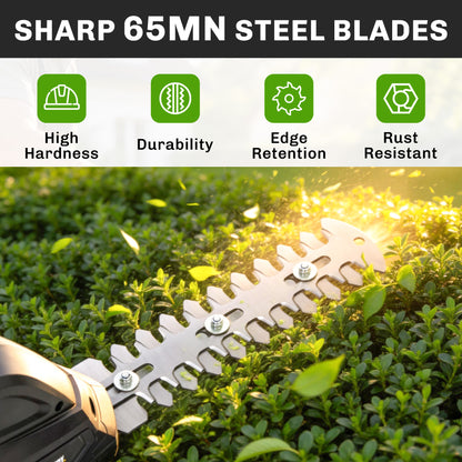 2-in-1 Cordless Hedge Trimmer & Grass Shear with 2000mAh Batteries