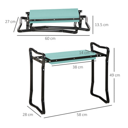 2 In1 Folding Garden Kneeler Foam Chair Pad Support Bench, Green