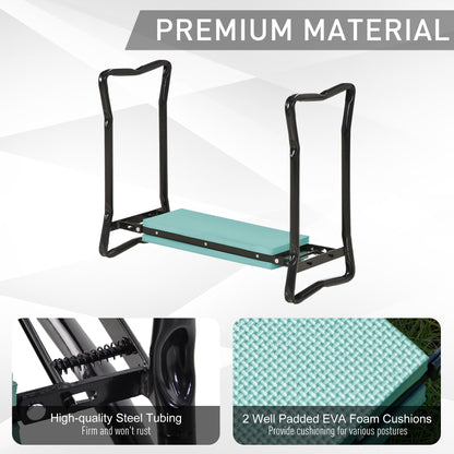 2 In1 Folding Garden Kneeler Foam Chair Pad Support Bench, Green