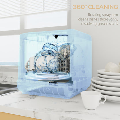 Worktop Dishwasher w/ 4 Place Settings 6 Programs, White