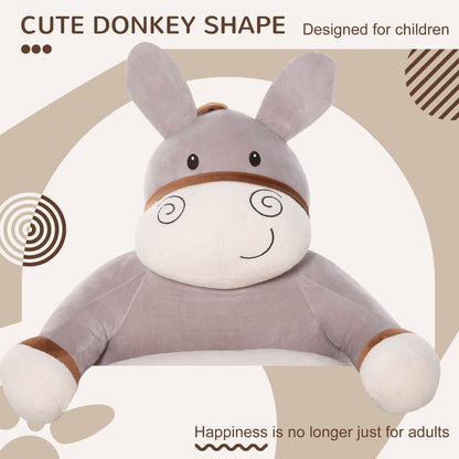 Animal Kids Sofa Chair Cartoon Donkey with Armrest 60 x 55 x 60cm Grey