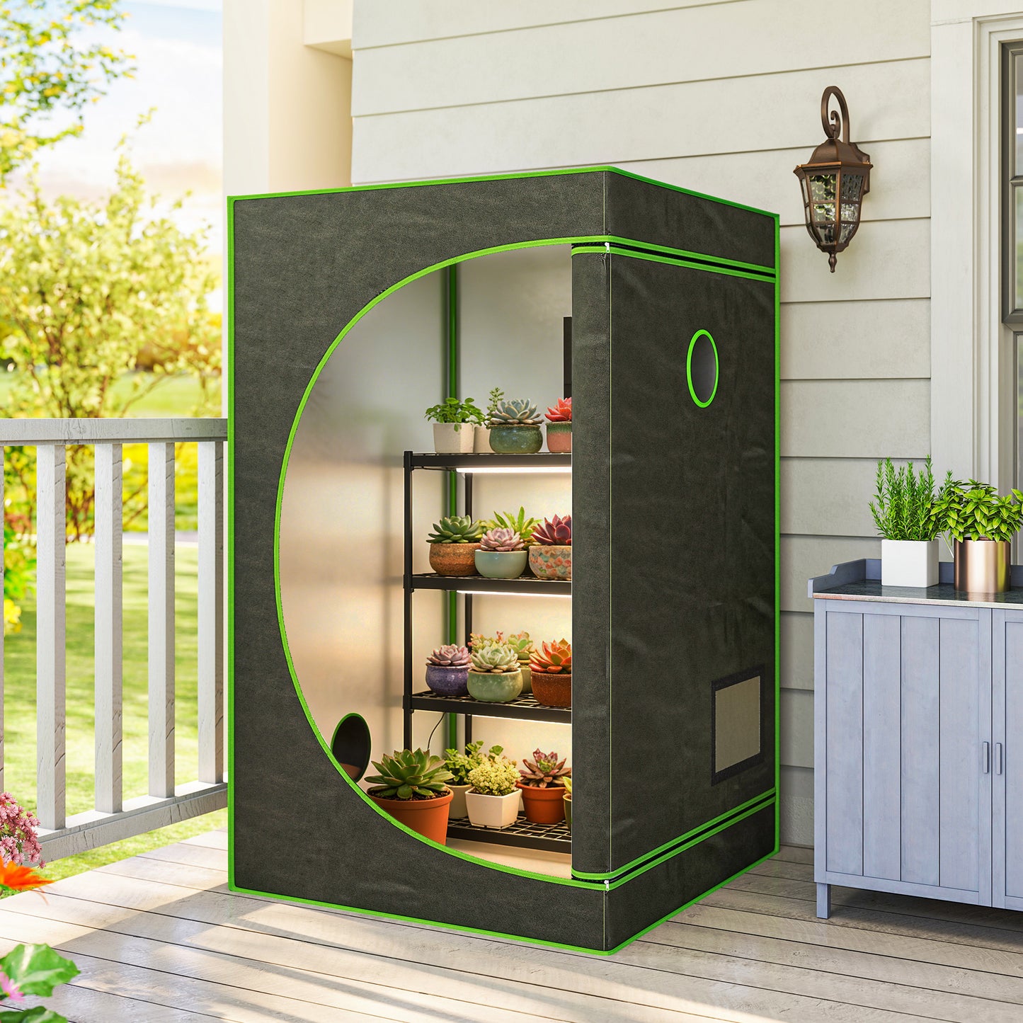 Grow Tent, Reflective Mylar Hydroponic Growing Tent, Black