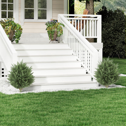 60 cm Artificial Cypress Tree with Ground Stake, Set of 2, Green