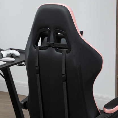 Racing Style Gaming Chair with Reclining Function Footrest, Black