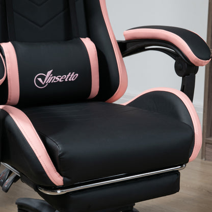Racing Style Gaming Chair with Reclining Function Footrest, Black