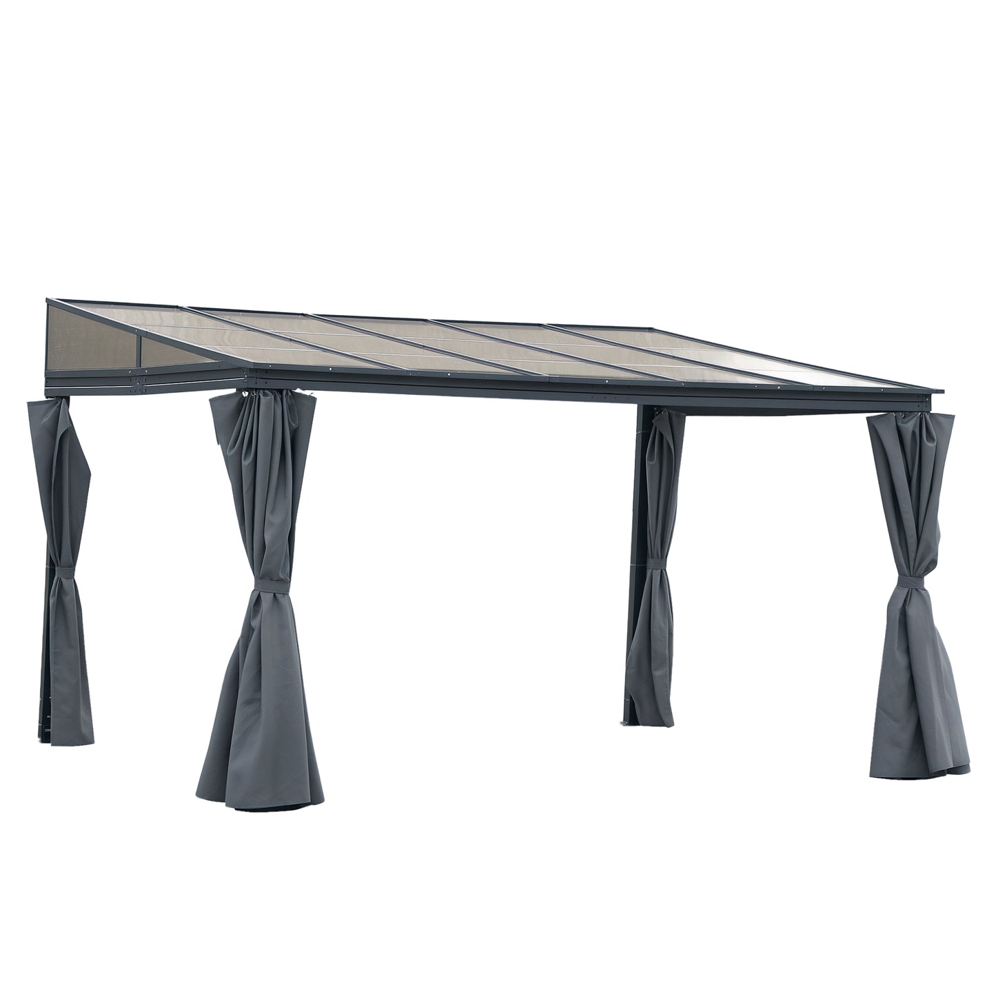 Outdoor Pergola Gazebo Party Tent Garden Sun Shelter 4 x 3m w/ Curtain