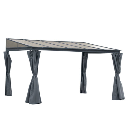 Outdoor Pergola Gazebo Party Tent Garden Sun Shelter 4 x 3m w/ Curtain
