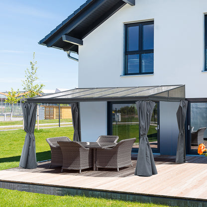 Outdoor Pergola Gazebo Party Tent Garden Sun Shelter 4 x 3m w/ Curtain