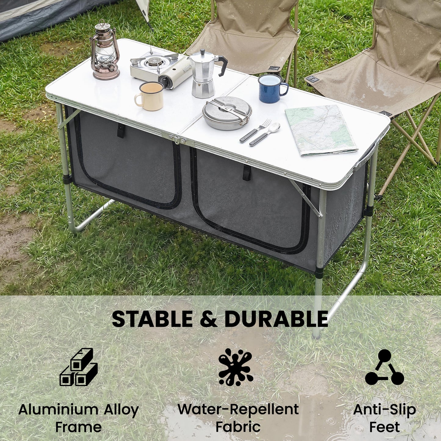 Camping Cupboards Folding Portable with Storage
