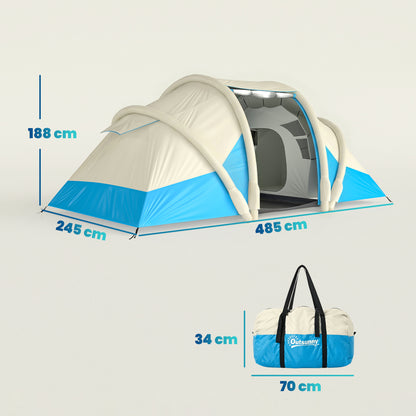 Inflatable Tent 3000mm Waterproof for 4 Person, Blue