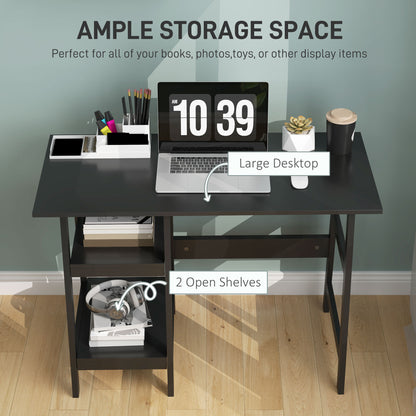 Computer Writing Desk w/ Shelf PC Workstation for Home Office Black
