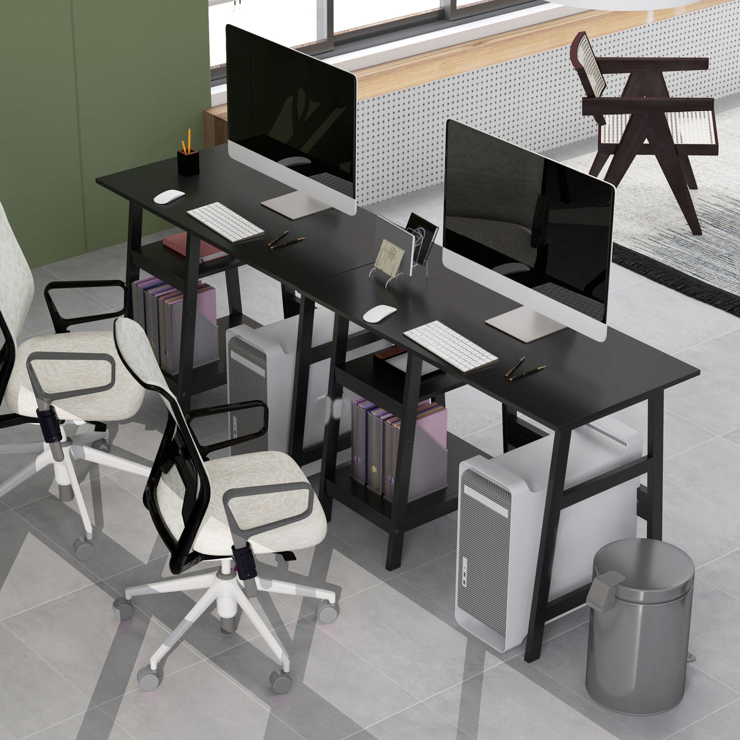 Computer Writing Desk w/ Shelf PC Workstation for Home Office Black