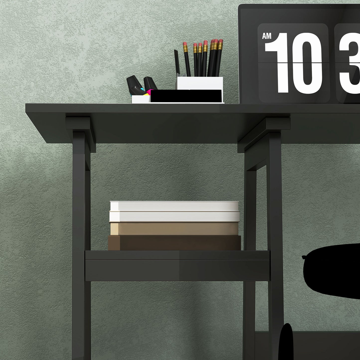 Computer Writing Desk w/ Shelf PC Workstation for Home Office Black
